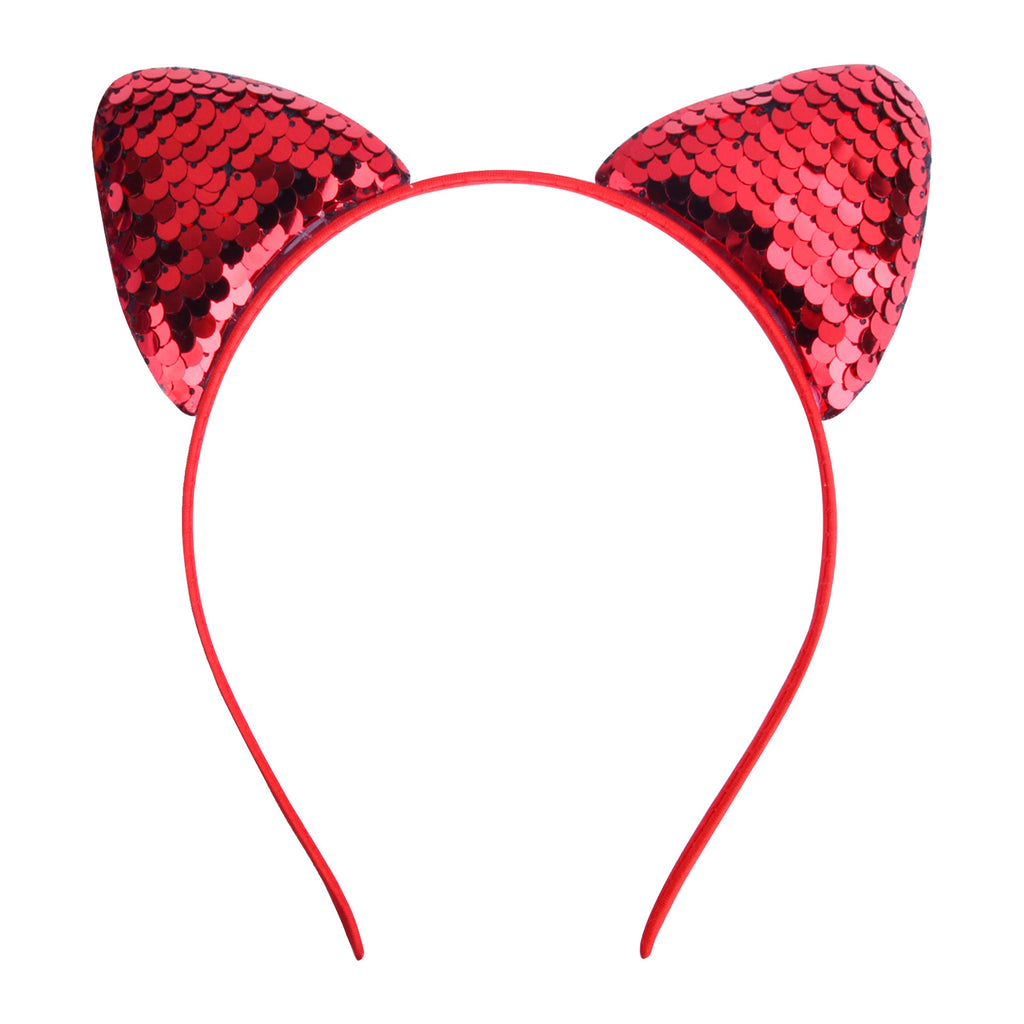 Quicksand Children's Cartoon Sweet Headband Hairpin Flip Scale Sequined Cat Ears Accessory